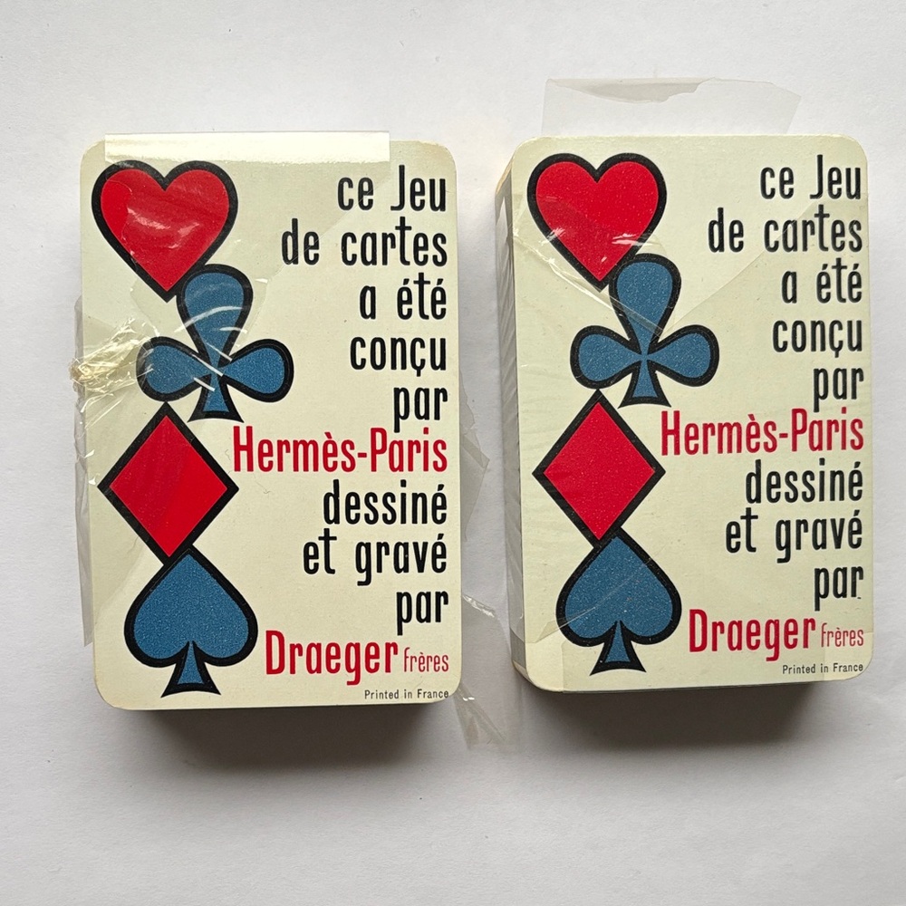 🟨VTG Rare Hermès Double Deck Draeger Freres Playing Cards Red & Blue, Brand New
